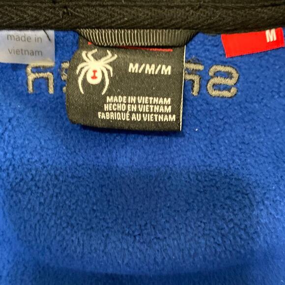 Spyder Mens Bandit Full Zipper Blue Black Long Sleeve Jacket Sweater NEW Medium - Picture 7 of 12